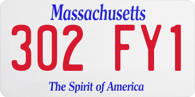 MA license plate 302FY1