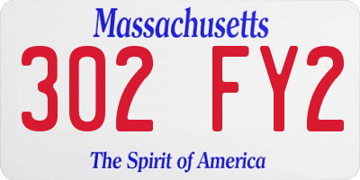 MA license plate 302FY2