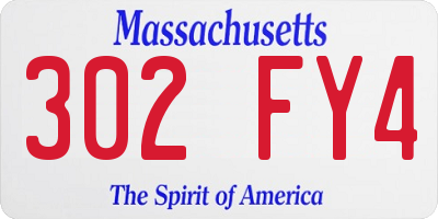 MA license plate 302FY4