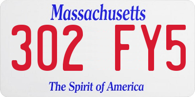 MA license plate 302FY5