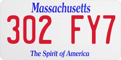 MA license plate 302FY7