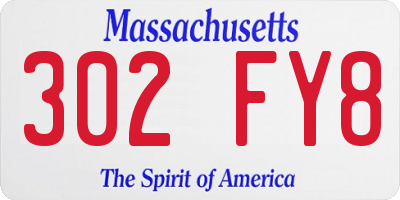 MA license plate 302FY8