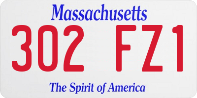MA license plate 302FZ1