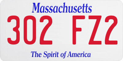 MA license plate 302FZ2