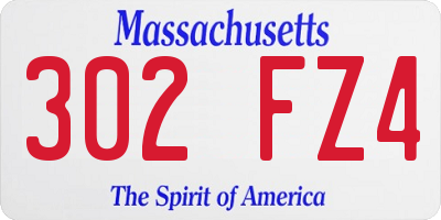 MA license plate 302FZ4