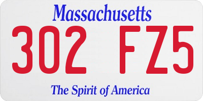 MA license plate 302FZ5