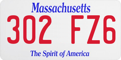 MA license plate 302FZ6