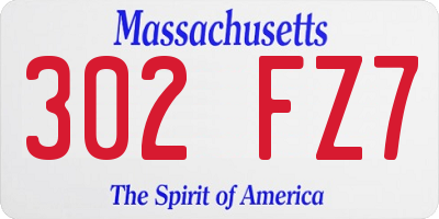 MA license plate 302FZ7