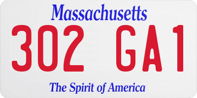 MA license plate 302GA1