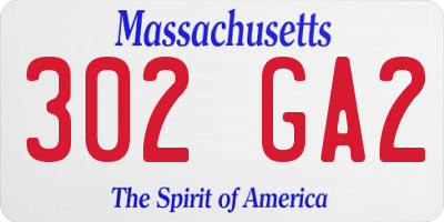 MA license plate 302GA2