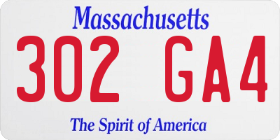 MA license plate 302GA4