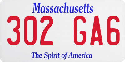 MA license plate 302GA6