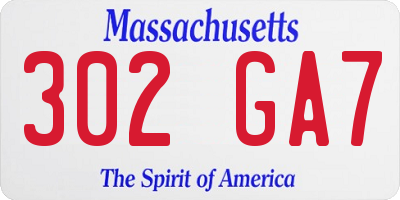 MA license plate 302GA7