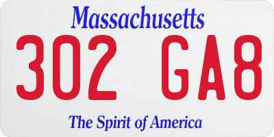 MA license plate 302GA8