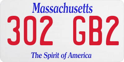 MA license plate 302GB2