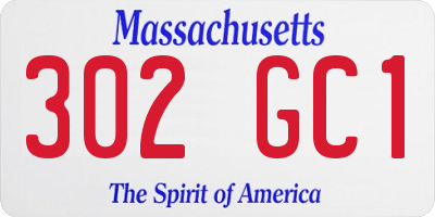 MA license plate 302GC1