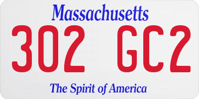 MA license plate 302GC2