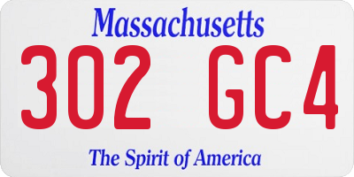 MA license plate 302GC4