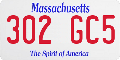 MA license plate 302GC5
