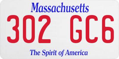MA license plate 302GC6