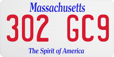 MA license plate 302GC9
