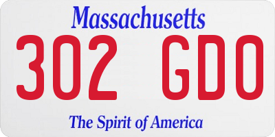 MA license plate 302GD0
