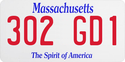 MA license plate 302GD1