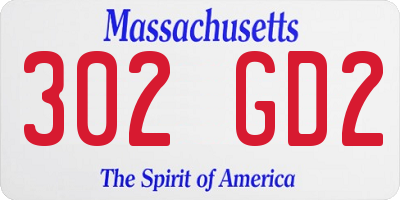 MA license plate 302GD2