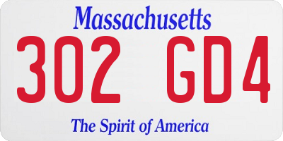 MA license plate 302GD4