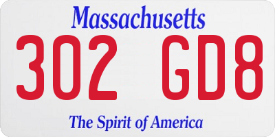MA license plate 302GD8