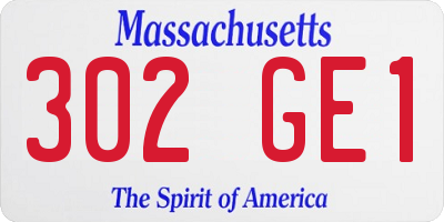 MA license plate 302GE1