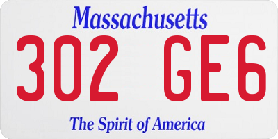 MA license plate 302GE6