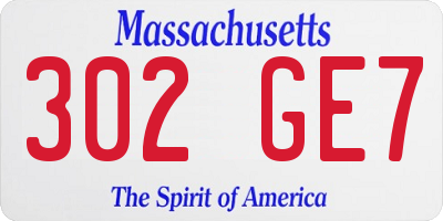 MA license plate 302GE7