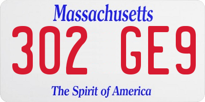 MA license plate 302GE9