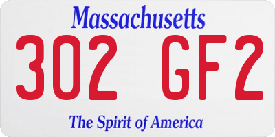MA license plate 302GF2