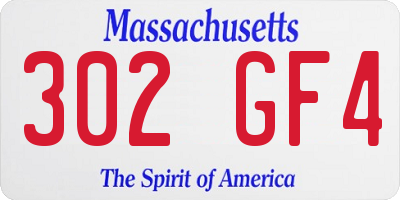 MA license plate 302GF4