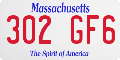 MA license plate 302GF6