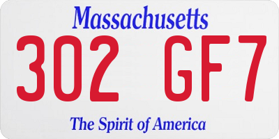 MA license plate 302GF7
