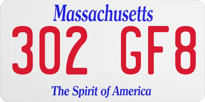 MA license plate 302GF8