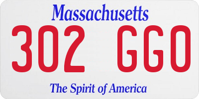 MA license plate 302GG0
