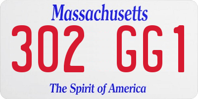 MA license plate 302GG1