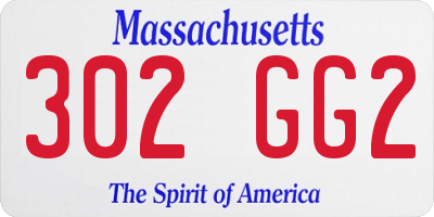 MA license plate 302GG2
