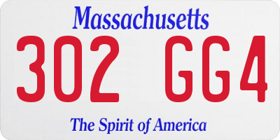 MA license plate 302GG4