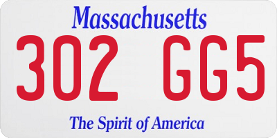 MA license plate 302GG5
