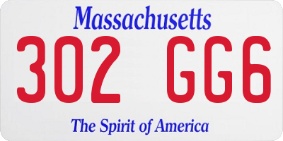 MA license plate 302GG6