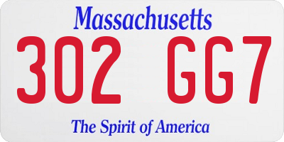MA license plate 302GG7