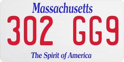 MA license plate 302GG9