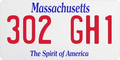 MA license plate 302GH1