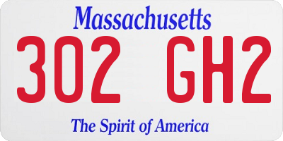 MA license plate 302GH2