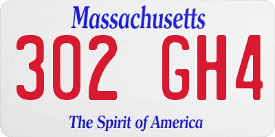 MA license plate 302GH4